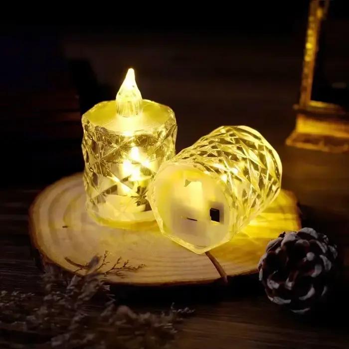 24/12/6 Pack LED bougie en cristal sans flamme