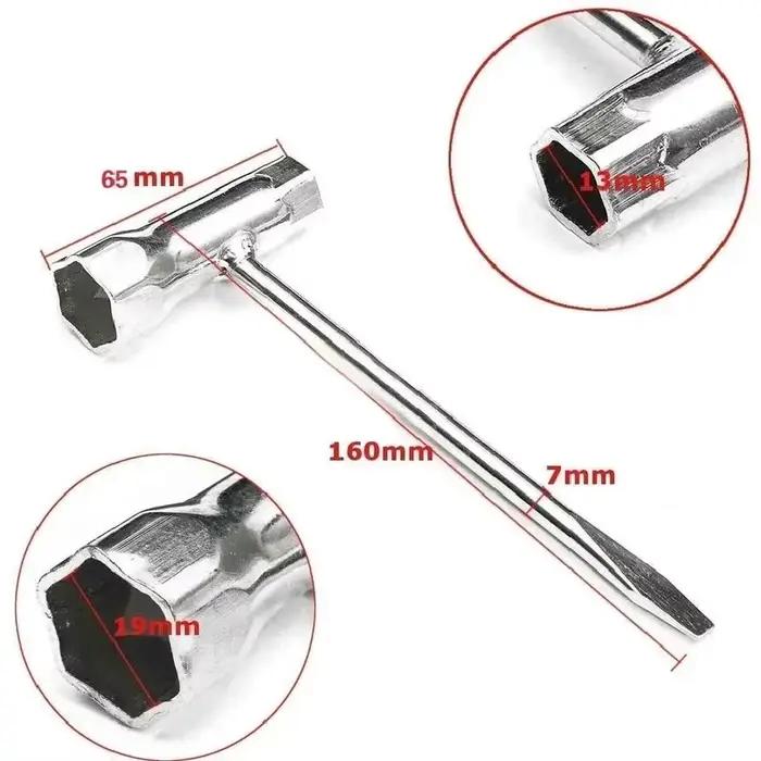 Clé à douille pour bougie d'allumage 13 mm et 19 mm en acier inoxydable pour tronçonneuse et débroussailleuse