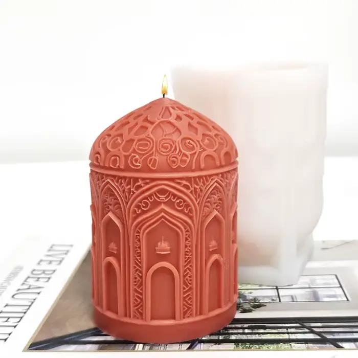 Moule en silicone pour bougie architecturale halal, adapté à la décoration de la maison et à la fabrication de cadeaux, durable et facile à nettoyer