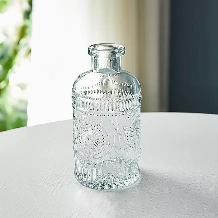 Mini vase hydroponique en verre transparent