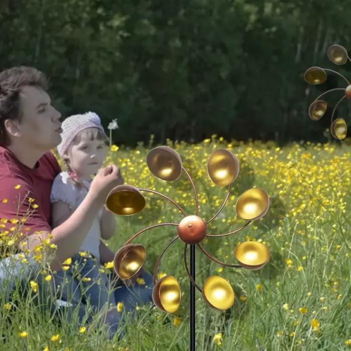 Rotateur de vent en métal à poils décoratifs de jardin
