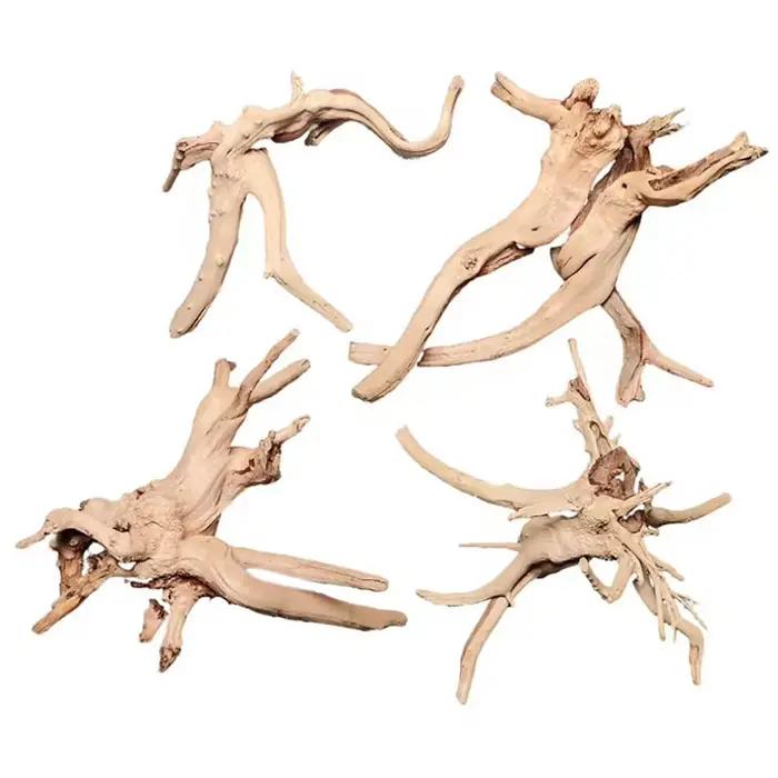 Tronc d'arbre naturel pour décoration d'aquarium, ornement en bois coulé, poisson précieux, différentes formes