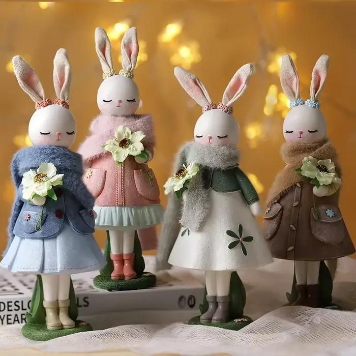 Ornements de table de lapin de dessin animé mignon pour la maison