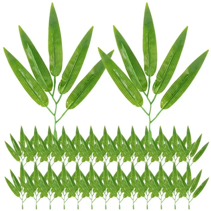 30 pièces de feuilles de bambou artificielles