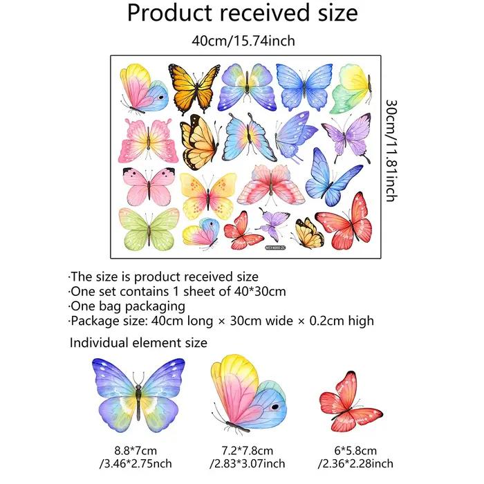 Autocollant mural papillon aquarelle