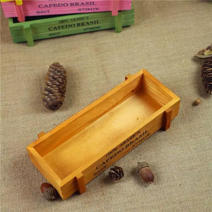 Vase rectangulaire en bois pour décoration de jardin
