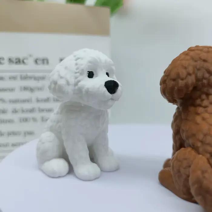 Ornement de statue de chiot de chien de devinette