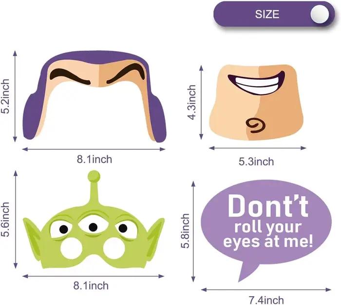 Accessoires de décoration de fête d'anniversaire sur le thème des dessins animés, jouets pour photomaton, fournitures de fête sur le thème des dessins animés