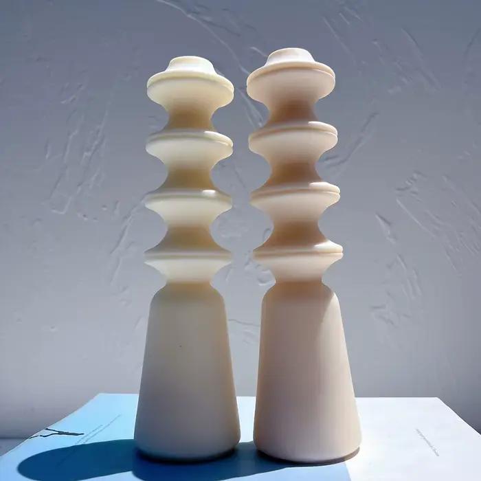 Moule à bougie pilier cylindrique en silicone géométrique