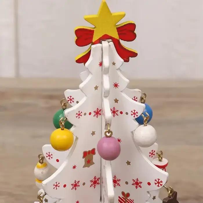 Décorations créatives en bois pour arbre de noël, 1 pièce, décoration de fête de bureau pour la maison, cadeaux du nouvel an pour enfants, artisanat de décoration pour la maison