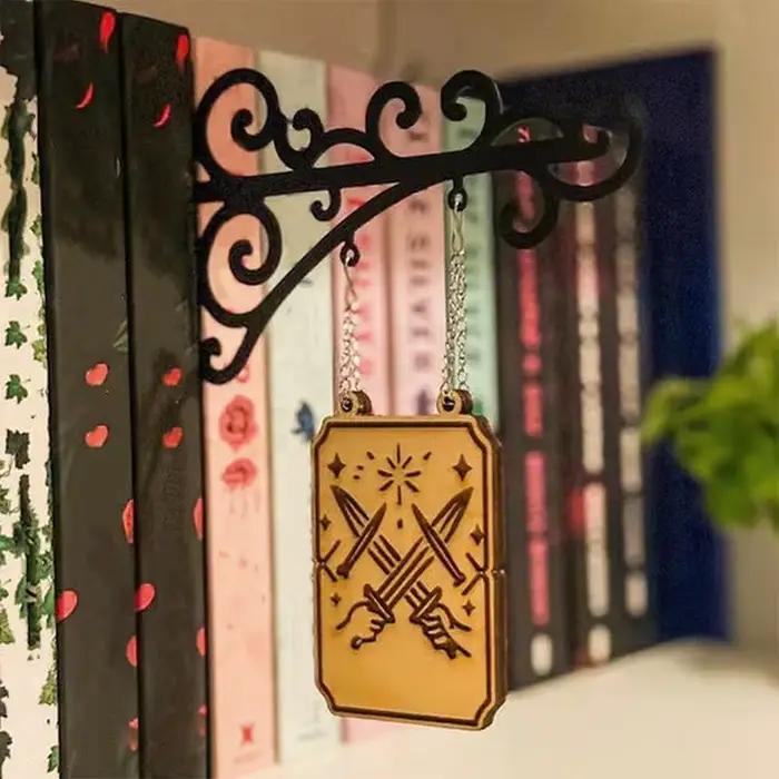 Panneau de séparation de livre en fer et bois
