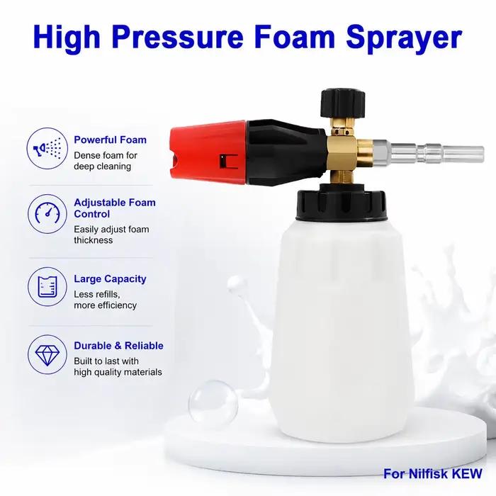 Canon à mousse réglable compatible Nilfisk KEW, pulvérisateur à mousse 3800 PSI filetage G1/4 pour le nettoyage des véhicules