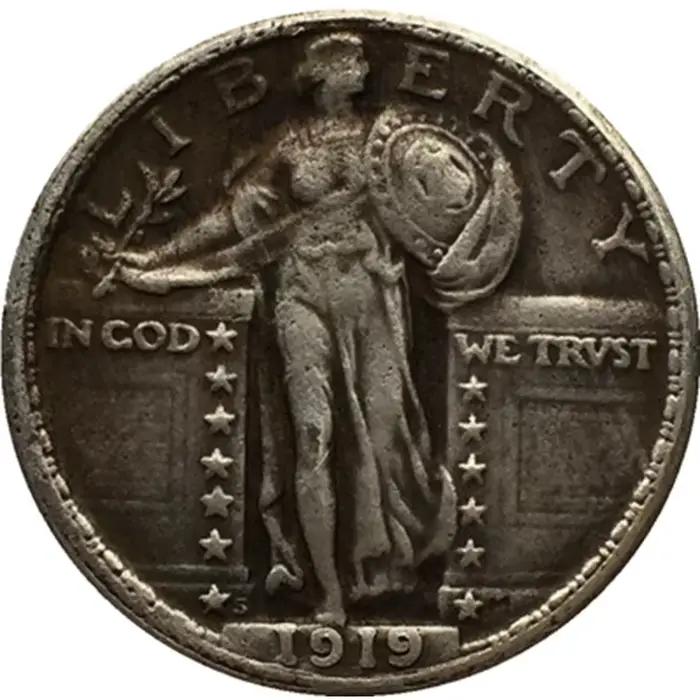 1918 USA LIBERTY pièce commémorative Statue de la liberté motif pièce décoration Souvenir Collection Memento doigt jouer pièce porte-bonheur