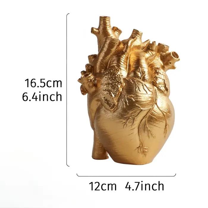 Vase en forme de cœur en résine rouge moderne pour bureau ou décoration romantique chez soi occasions spéciales