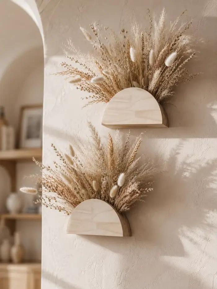 Jardinière murale rustique en bois arc-en-ciel, vase de rangement, style bohème et ferme, pour salon, entrée, fleurs et herbes séchées, décoration murale pour la maison