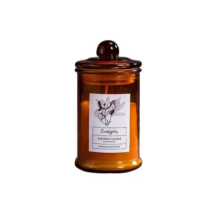 Pot en verre Vintage, bougie parfumée, huiles essentielles, cire de soja, salle d'aromathérapie, décoration de la maison, cadeau d'anniversaire et de noël, accessoires Photo