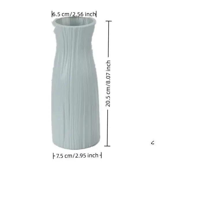 Vase en plastique minimaliste pour compositions florales séchées et fraîches, élégant et stable pour salon, bureau ou cuisine