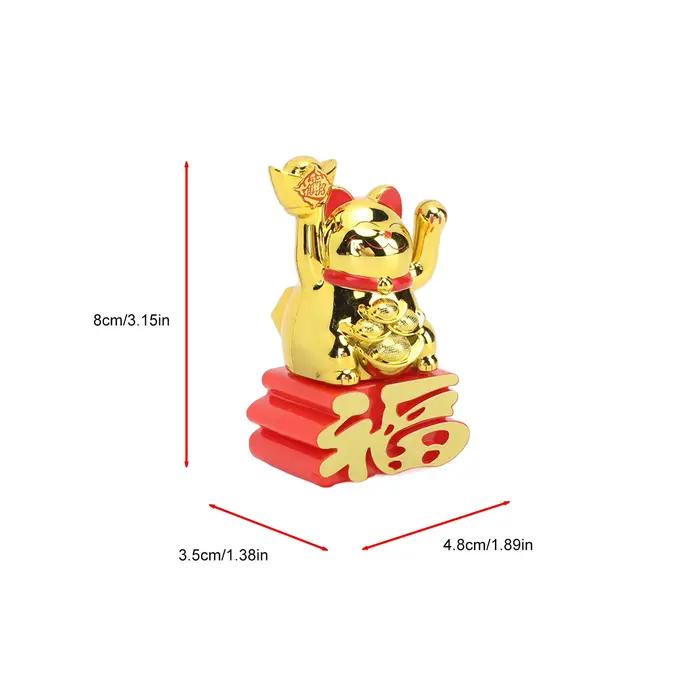 Ornement de chat chanceux bras agitant attirer la richesse pour bureau voiture boutique occasions spéciales cadeau prière à la maison ouverture de magasin