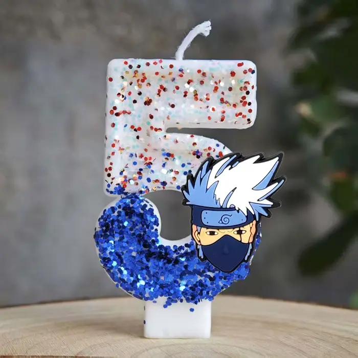 Bougie thème Naruto numéro d'anniversaire 0-9