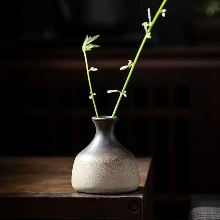 Chine poterie Mini petits Vases à fleurs traditionnel chinois Style rétro Vase en céramique salon décoration de la maison