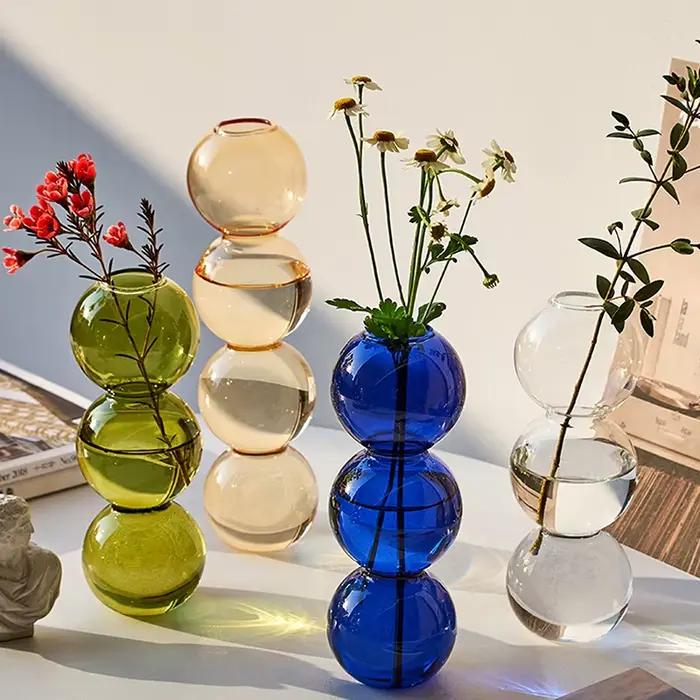 Vase en verre hydroponique transparent pour la décoration intérieure