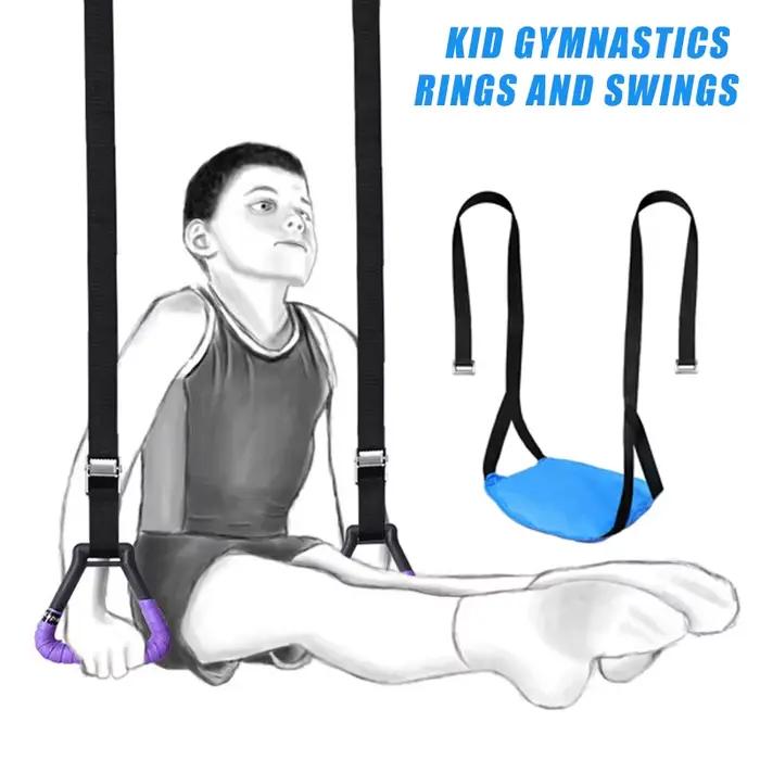 Anneaux de gymnastique jouet de Sport pour enfant anneaux de gymnastique antidérapants avec balançoire sangles réglables entraînement de traction équipement de Fitness de gymnastique jouet