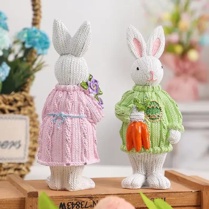 Décoration de Pâques : Figurine de Lapin de Pâques Printanier