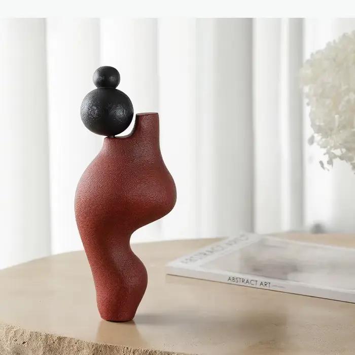 Ornements géométriques abstraits créatifs, décoration de bureau, œuvre d'art moderne, sculpture en résine irrégulière minimaliste, décoration esthétique de la pièce
