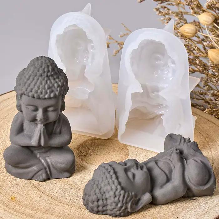 Moule en silicone Bouddha pour bougies créatives, DIY, fabrication artisanale, savon d'aromathérapie, plâtre, résine, moules de moulage, décoration d'église