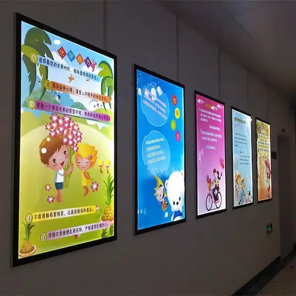 Boîte à lumière LED en aluminium ultra-mince, cadre à pression mince, panneau de menu publicitaire,
