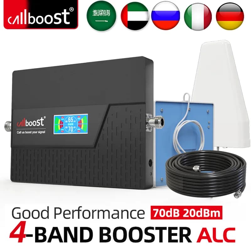 Callboost 2G 3G 4G 4 bandes amplificateur réseau Mobile rehausseur de réseau tours de Contact kit am