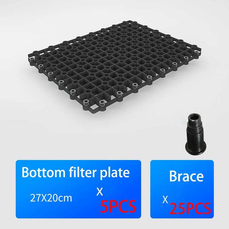 Plaque de Support de filtre de fond d'aquarium, 5 pièces, haute résistance, maille transparente, Iso