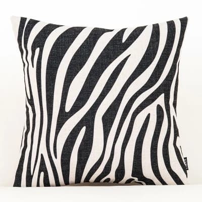 Housse de coussin géométrique zèbre de dessin animé, taie d'oreiller géométrique, décoration de mais