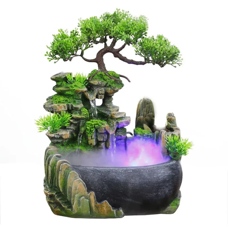 Fontaine de cascade d'eau courante de bureau d'ornements de table de bureau d'entreprise de Feng Shu