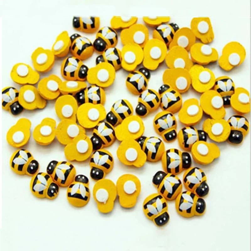 50/100 pièces abeille en bois Mini bricolage Scrapbooking décoration de pâques décor mural à la mais