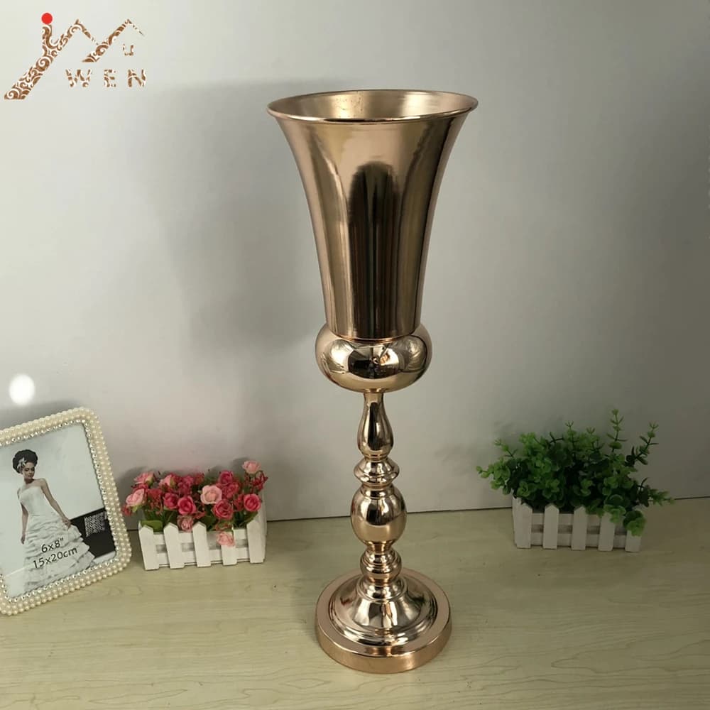 Vase à fleurs 60 cm/24 pouces, 10 pièces/lot, centres de Table de mariage, Vases métalliques pour év