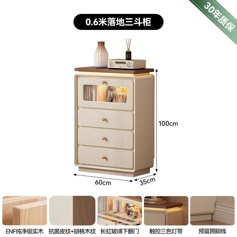 Meuble TV en Bois Massif, Armoire Moderne pour Salon et Chambre, Meuble de Rangement Latéral pour Té