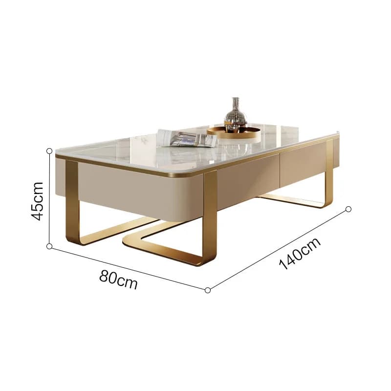 Table basse carrée en dalle de roche Simple Post-moderne de luxe léger, meuble Tv combiné, meubles d