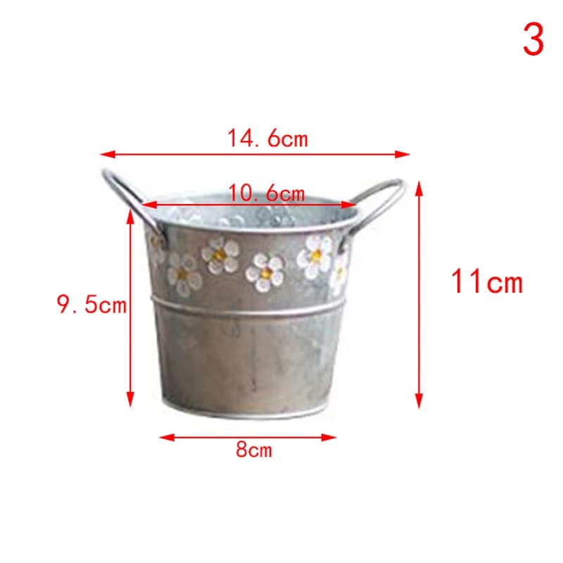 Pot de fleur en fer vintage, vase à fleurs de bureau, pot de fleurs pour plantes de balcon, E27