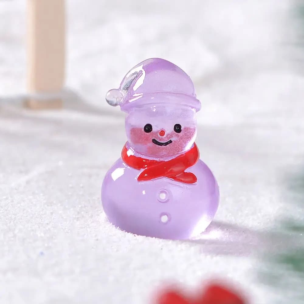 Figurine de bonhomme de neige de noël, dessin animé, artisanat en résine mignon, Mini ornement de bo