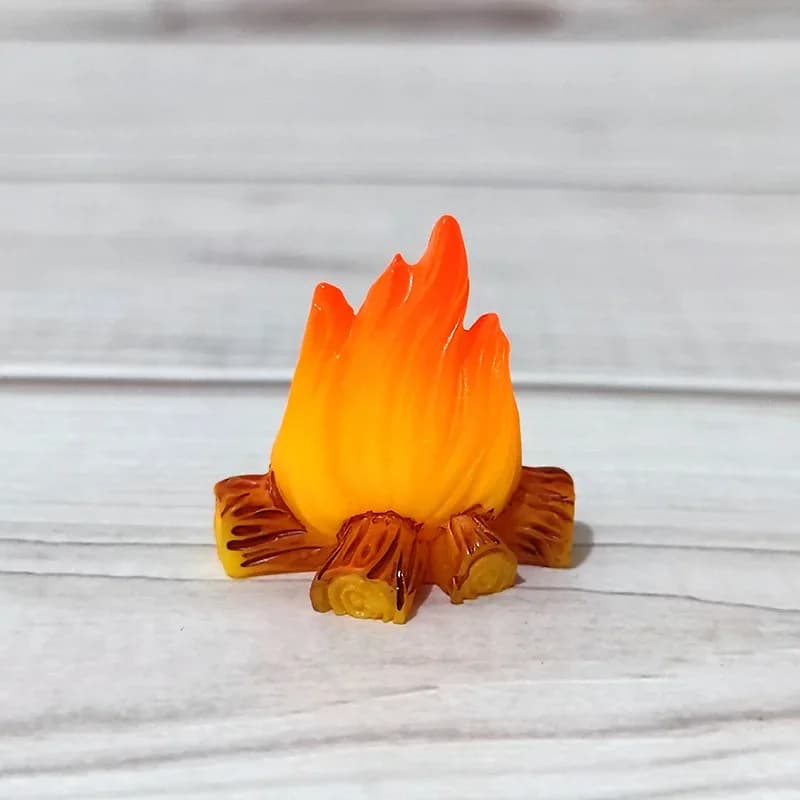 Modèle de faux feu de camp en résine, flamme artificielle, micro l'inventaire, indicateur, mini bûch