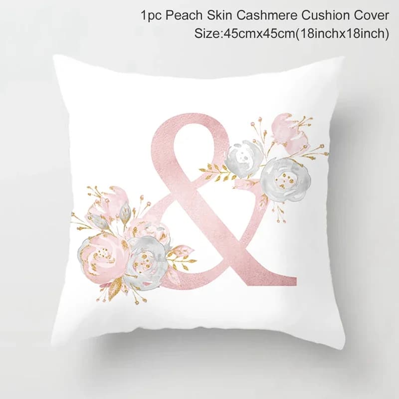 45x45cm rose lettre coussin taie d'oreiller décoratif canapé Polyester
