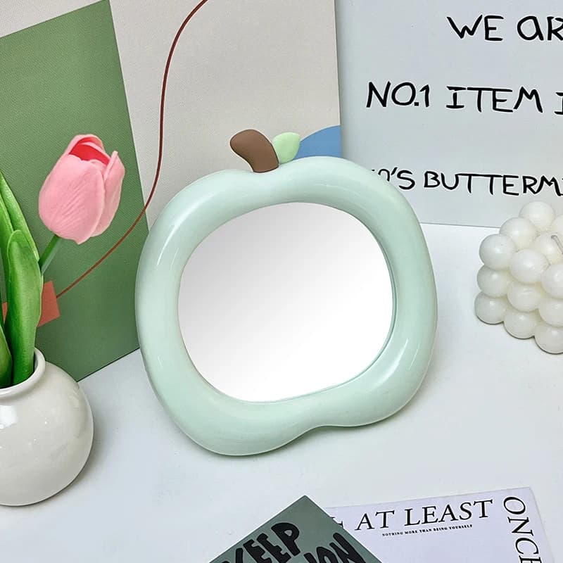Ins – miroir de maquillage décoratif en forme de pomme, miroirs cosmétiques de bureau pour chambre à