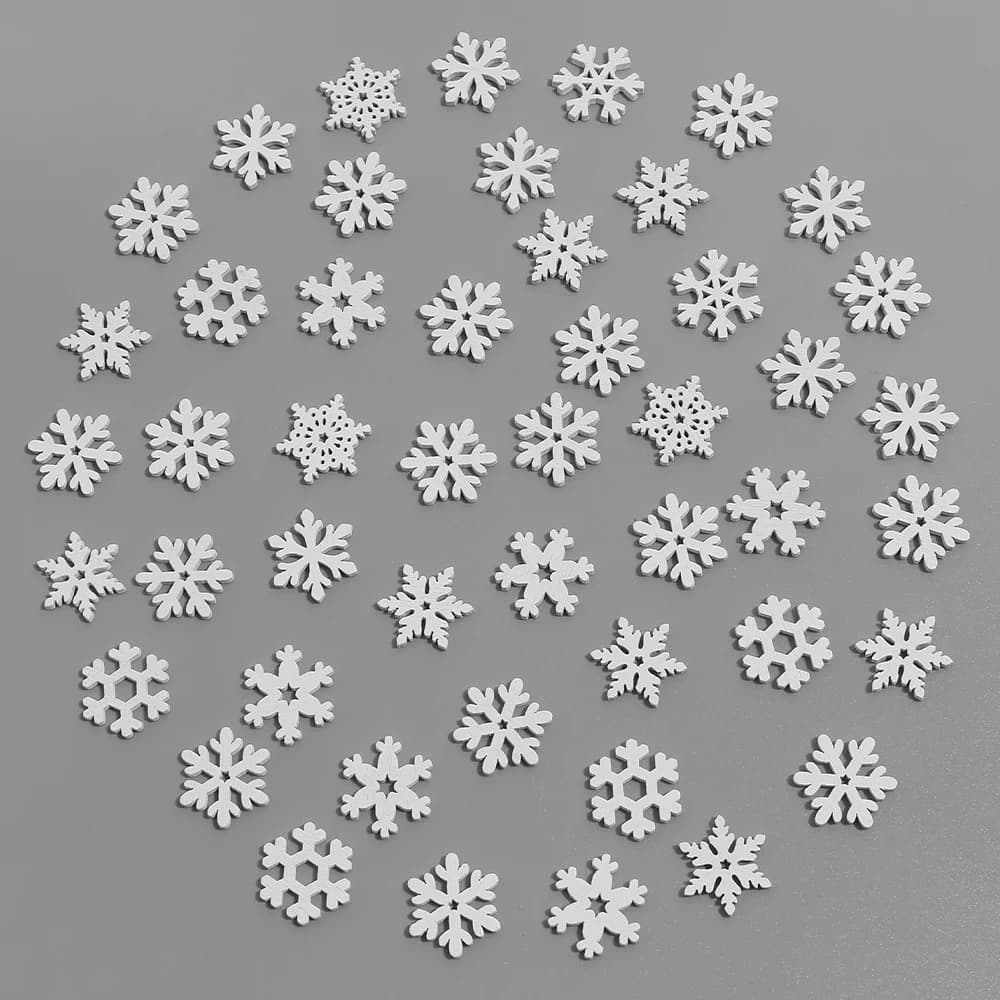 50 pièces flocon de neige décoration de noël bricolage suspendus arbre de noël accessoires Table de