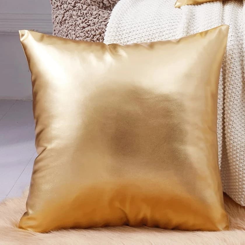 Housse de coussin imperméable et brillante, taie d'oreiller décorative, or et argent, pour décoratio