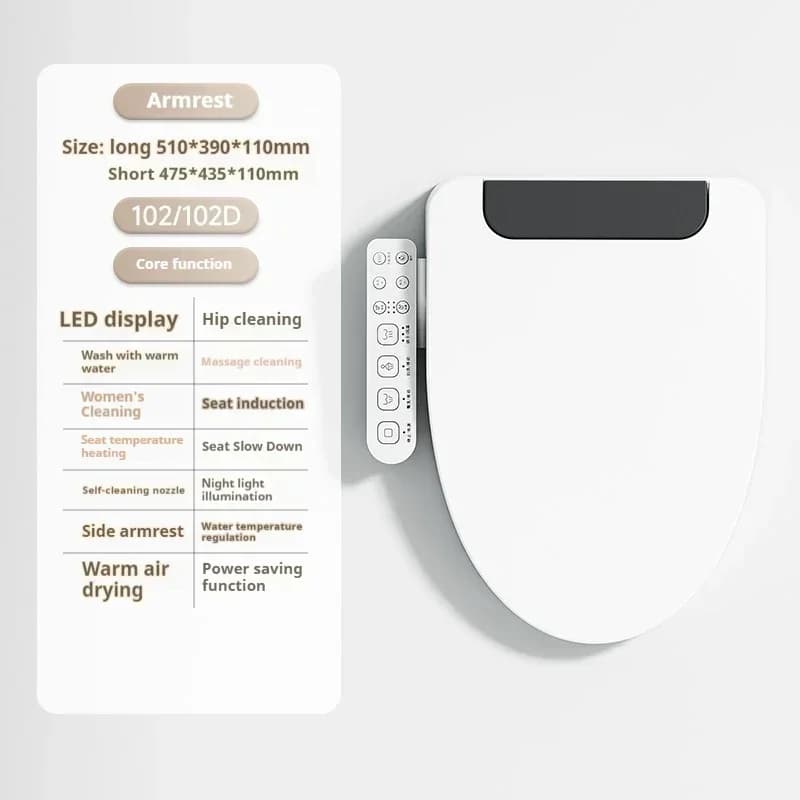2024 intelligent heated seat cover with bidet automatic electric smart toilet seats Intelligent Inst