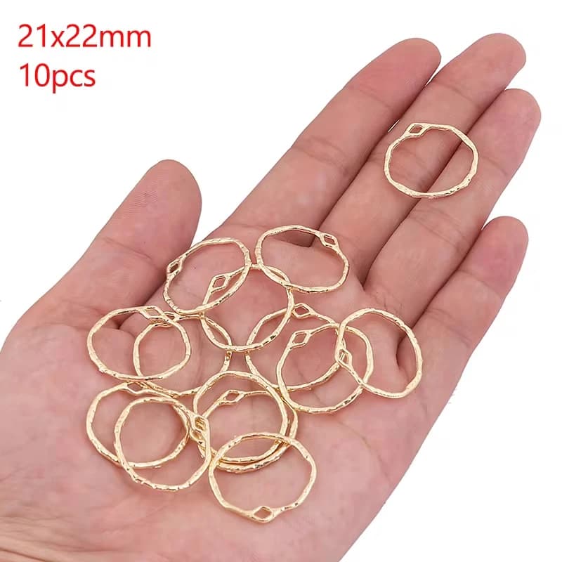 Alliage de zinc cadre creux dos ouvert lunette pendentifs breloques géométriques pour bricolage rési