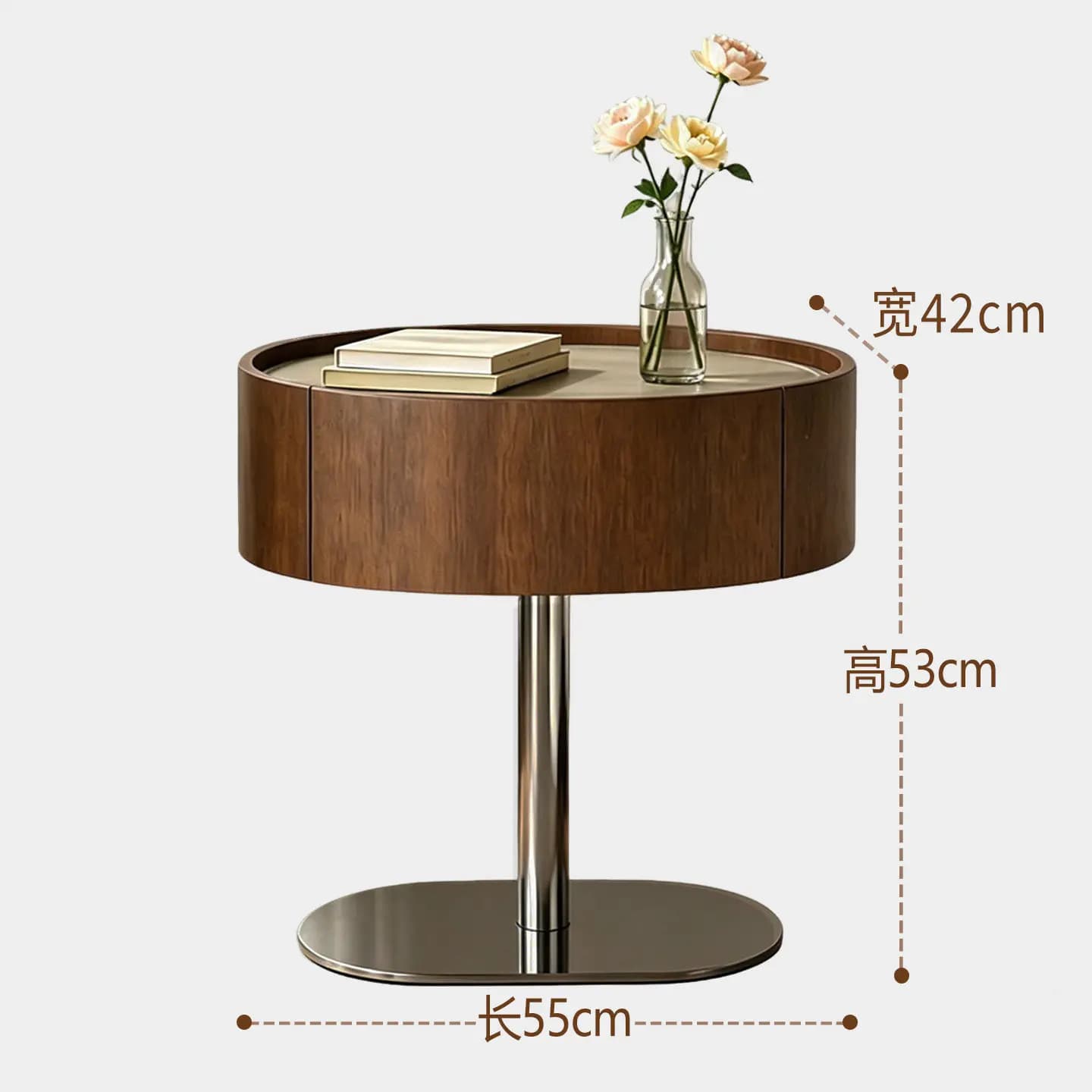 Table de chevet avec tiroirs pour chambre à coucher, style italien minimaliste tendance, gain de pla