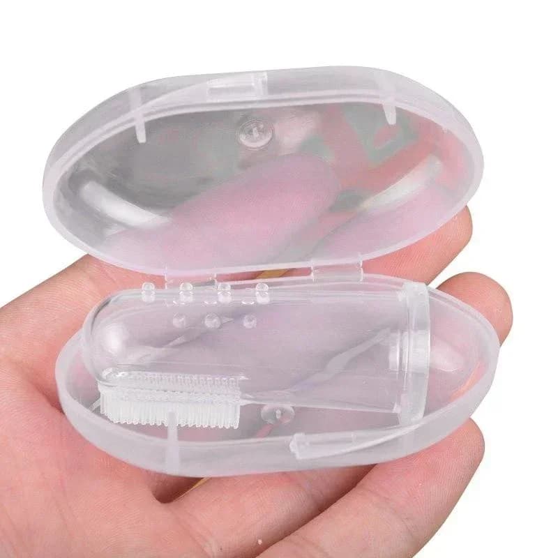 Brosse à dents en silicone pour bébé avec boîte, livres en caoutchouc, formation des doigts souples,