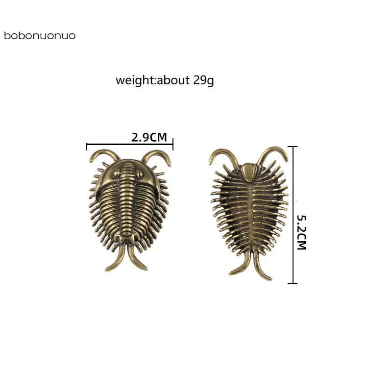 Petite Statue d'insecte antique en laiton, trilobite cambrienne, ornements de bureau, thé, artisanat